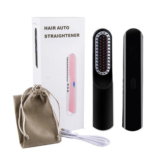 Multifunctional Mini Hair Comb Wireless  for Men & Women Fast Heated Brush Hot Electric Comb Beard Straightener Hair Curler