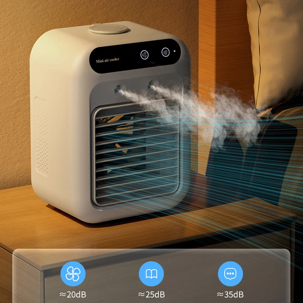 Portable Air Conditioner Fan 2 Speeds Air Cooling Fan with Humidifier Personal Air Cooler Quiet for Home Office Bedroom Use