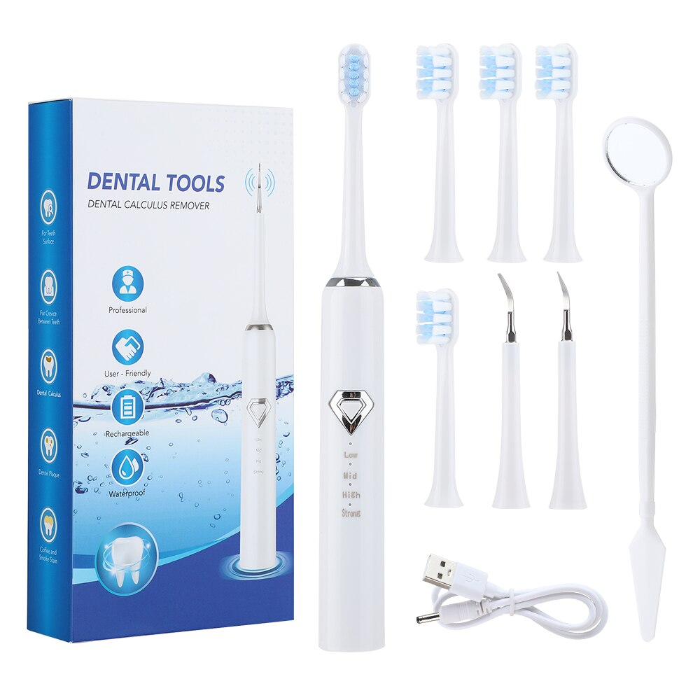 Electric Sonic Tooth Scaler Toothbrush Set Dental Plaque Stains Tartar Calculus Remover Teeth Whitening Cleaning Oral Care Tools
