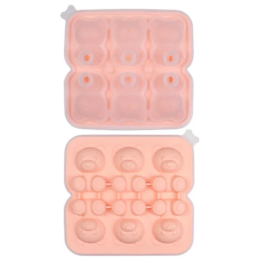 6 Grid Cute Teddy Bear Ice Cube Making Mold Splash-proof and Easy To Fall Off Cute Bear Ice Cube Tray