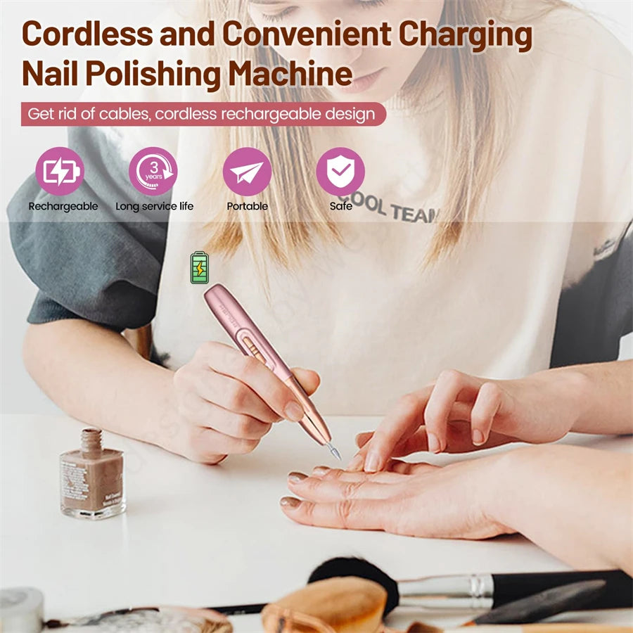 Rechargeable Electric Nail File for Beginner Portable Electric Nail Drill for Home Manicure