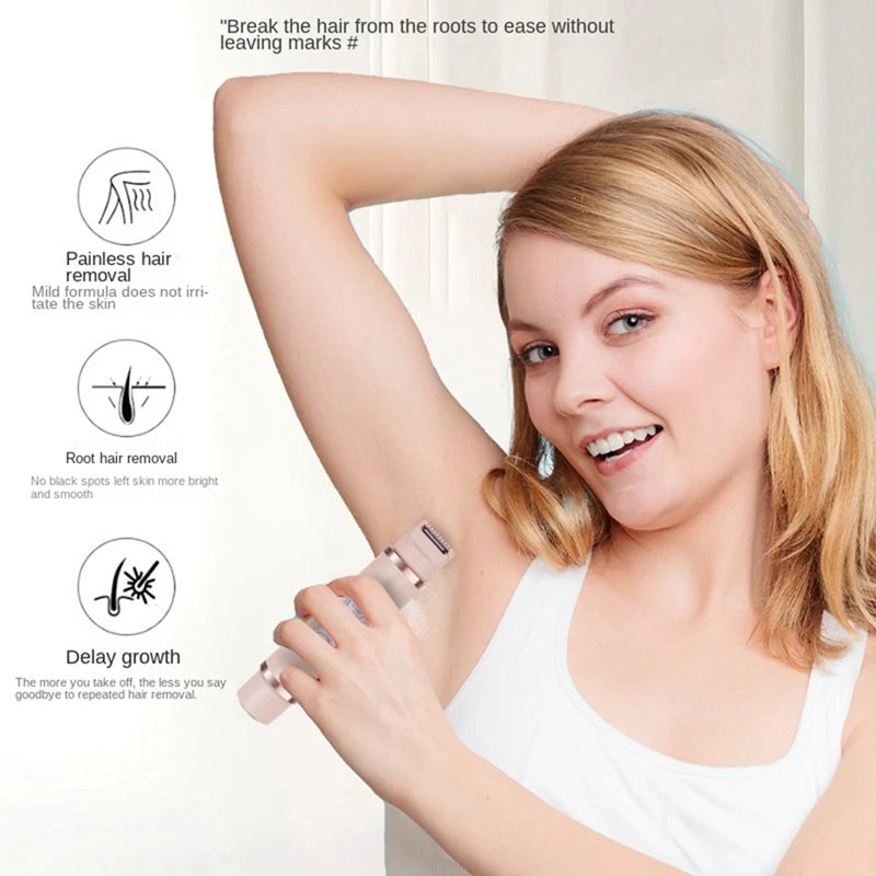 Bikini Trimmer For Women Painless Ladies Hair Removal 2 In 1 Wet & Dry Lady Shaver