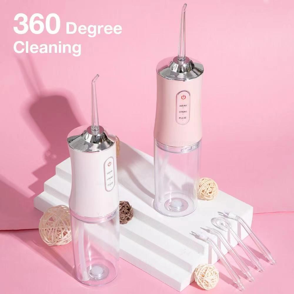 220ML Oral Irrigator USB Rechargeable 3 Modes Portable Dental Water Flosser Jet Irrigator Dental Floss Pick Teeth Cleaner 4 Tips