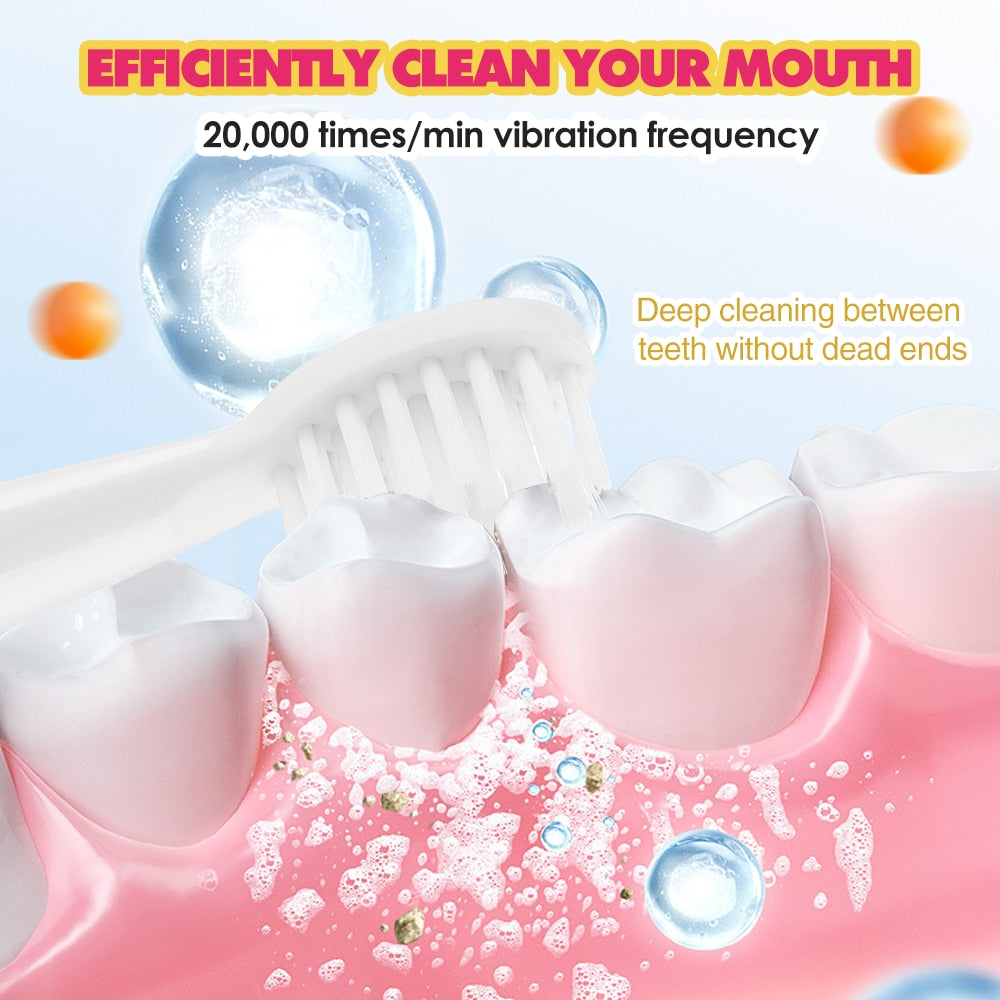 Kids Toothbrush Sonic Electric Tooth Brush Teeth Cleaning Toothbrushes for Cartoon with Heads