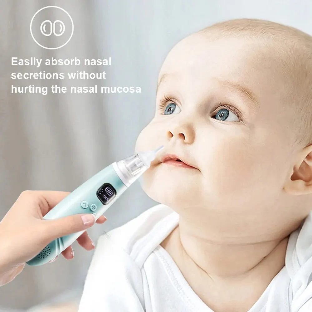 Kid Nose Cleaner Silicond Adjustable Suction Electric Kids Nasal Aspirator Health Convenient Low Noise 3 Suction Heads