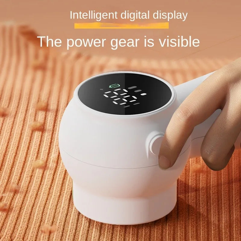 Digital Display Hairball Trimmer Portable Three-speed Adjustable Charging Ball Knife Head Scraper Suction Sticky Hair Remover