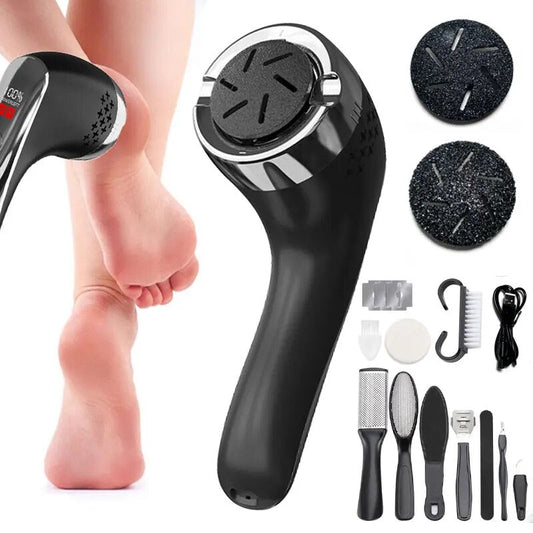 Electric Callus Remover for Feet Rechargeable Waterproof Foot Scrubber with Vacuum Electronic Foot File Pedicure Set with Head