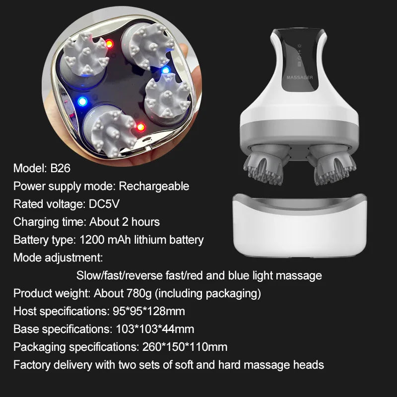 Multi Claw Scalp Massager for Head Massage Electric Relaxation Shoulder Leg Arm Neck Deep Tissue Head Kneading Body Cat Pet Home