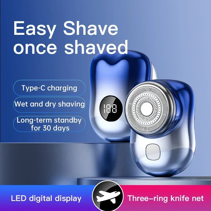 Mini Electric Travel Shaver for Men Pocket Size Washable Rechargeable Portable Painless Cordless Trimmer Knives Face Beard Razor