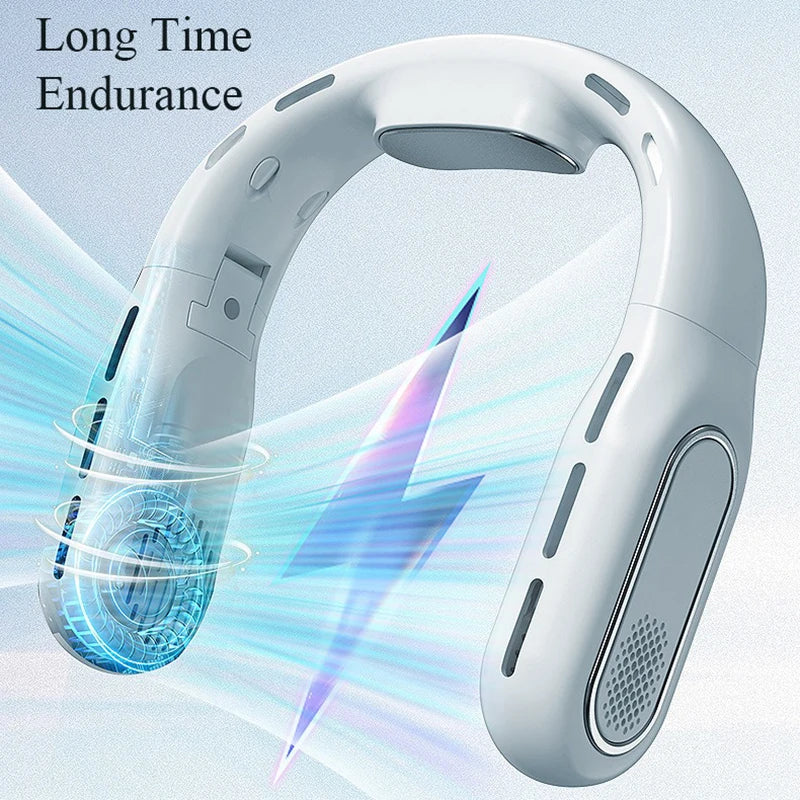 Portable Neck Fan Rechargeable Personal Fan 3 Speeds Adjustable Hands Free Bladeless Fan for Women Men Home Office Travel Sports