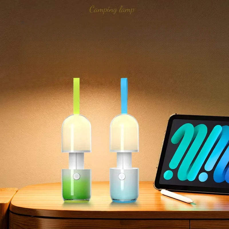 Pink Squirrel Folding Outdoor Camping Portable Rechargeable High Capacity Lighting Hanging Tent Hanging Light Lantern