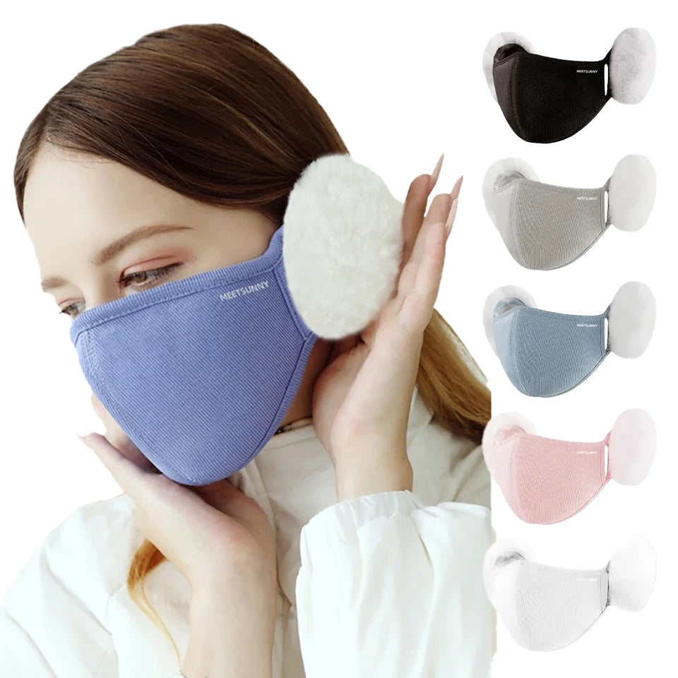 Winter Warm Sports Face Mask Men Women Thickened Fleece Eye Protection Windproof Dust-proof Driving Cycling Hiking Mask Unisex
