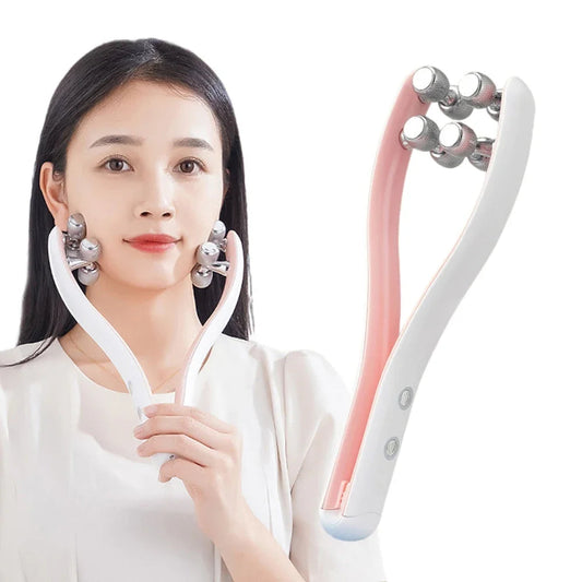 EMS Face Massager Facial Lift Up Machine Microcurrent Cellulite Double Chin Remover Face Massage Roller Skin Tightening Device