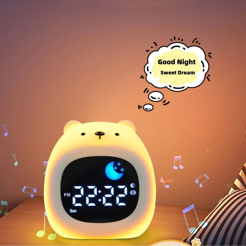Alarm Clock for Teenager Puppy-Shape Toddler Sleep Training Clock Cute Touch Night Light for Teenager Bedroom