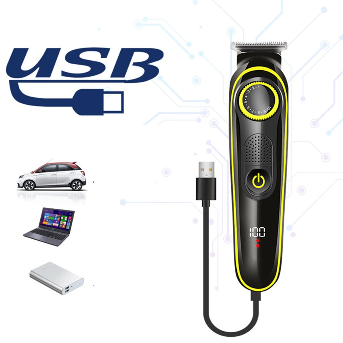 Electric Hair Clipper Multifunctional Body Hair Remover Beard Nose Hair Trimmer Kit with Digital Display Electric Hair Clipper