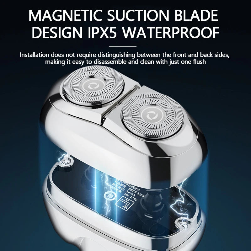 Travel Mens Shaver Mini Electric Razor for Men USB Rechargeable Beard Shaver Small Size Shavers Compact Razor Wet Dry Use