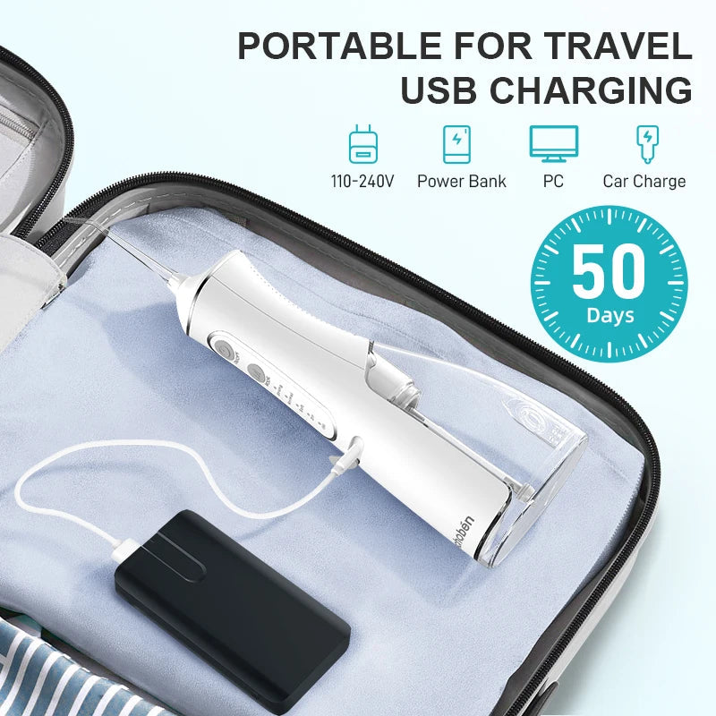 Oral Irrigator Tooth Scaler 4-speed Adjustment Water Flosser Portable Dental Water Jet IPX7 Waterproof Teeth Cleaner