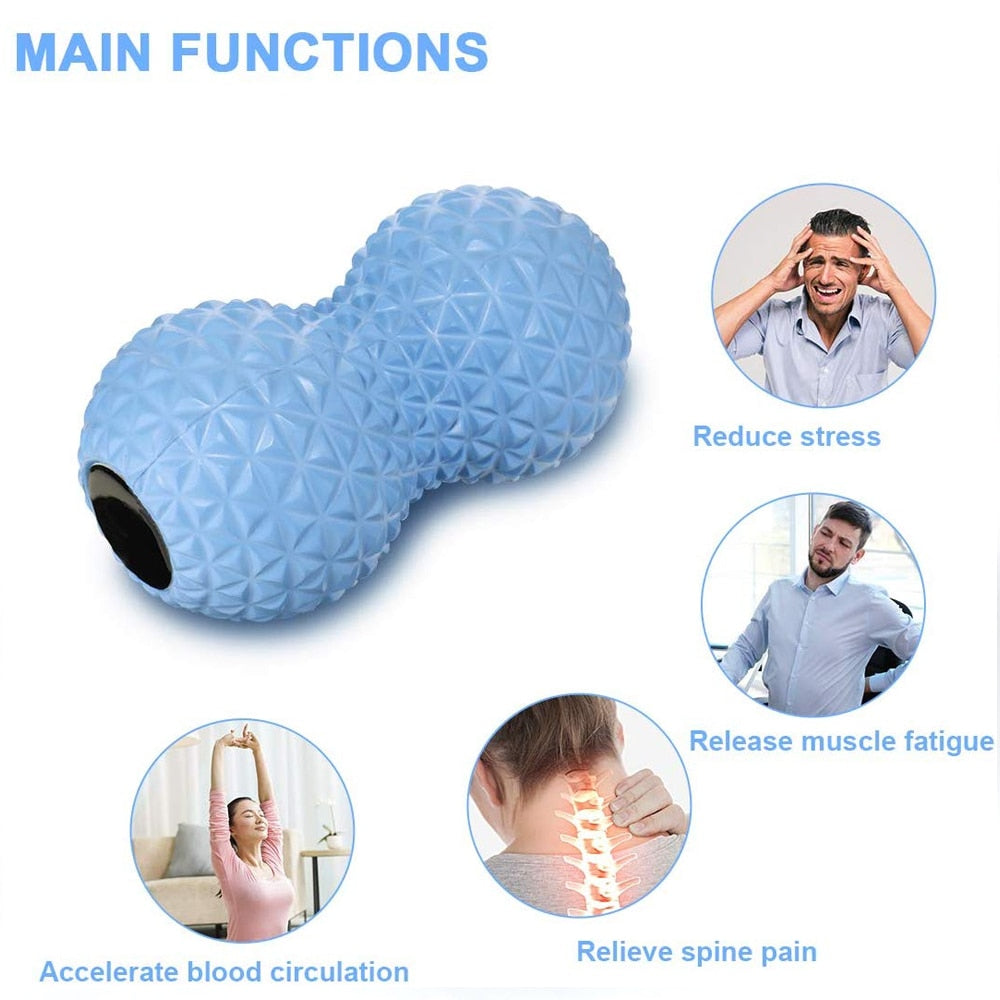 Fitness EVA Massage Ball Myofascial Release Deep Tissue Massage Yoga Treatment Double Lacrosse Massage Ball for Back Neck Hip Foot