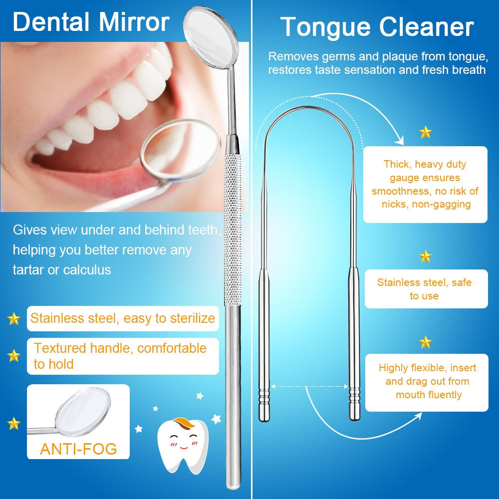 Electric Tooth Cleaner Sonic Dental Scaler LED Light Teeth Whitening Kit For Teeth Tartar Calculus Stains Remover Teeth Cleaning