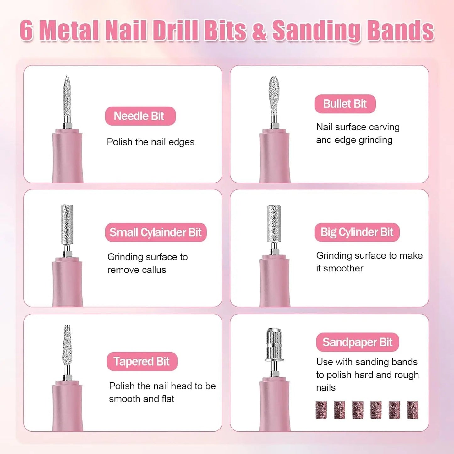 35000RPM Electric Nail Drill Machine for Professional Nails Portable Acrylic Gel Polish Remover Manicure Pedicure Polishing Tool