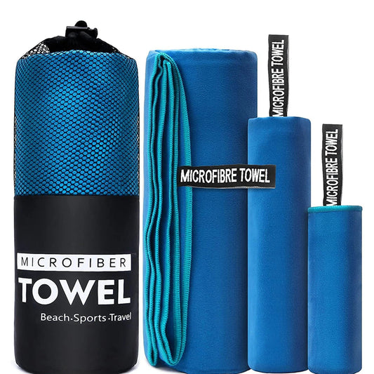 Water Absorbing Towel Lint Free 3pcs Microfiber Quick Dry Breathable Towel Set Comfortable Fast Absorbing Towel for Beach Travel