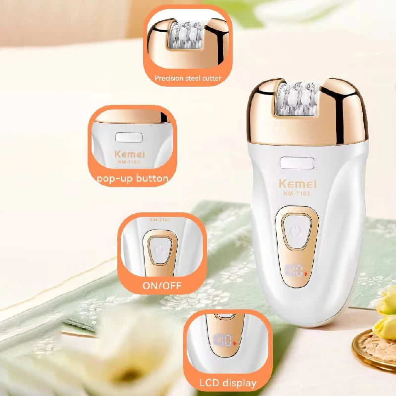 Women Electric Epilator Rechargeable Hair Remover Waterproof Callus Remover Women' Shaver For Legs Bikini Area