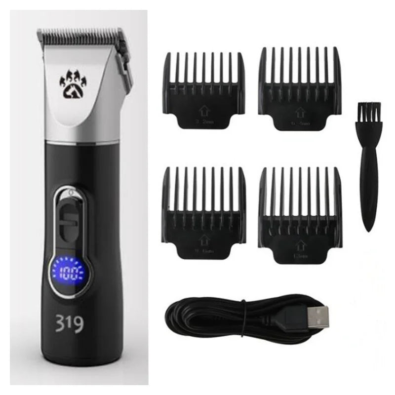 Professional Cordless Dog Grooming Clipper Heavy Duty Electric Pet Hair Trimmer Shear for Thick Coats Large Dog Shaver Scissor
