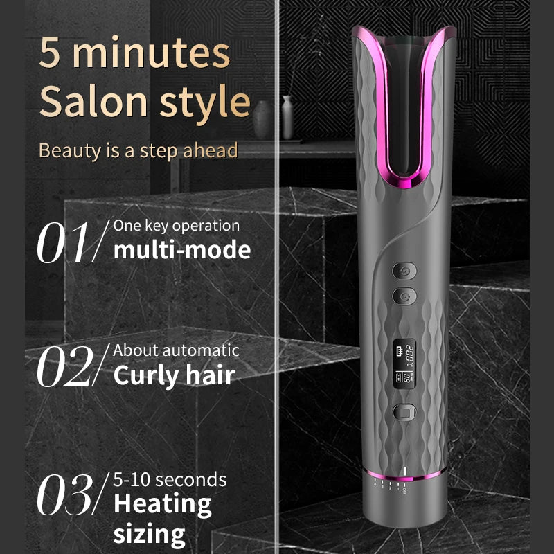 Automatic Hair Curler Electric Wireless USB Charging Portable Non-Hurt Curling Iron Home Hairdresser Styling Tool