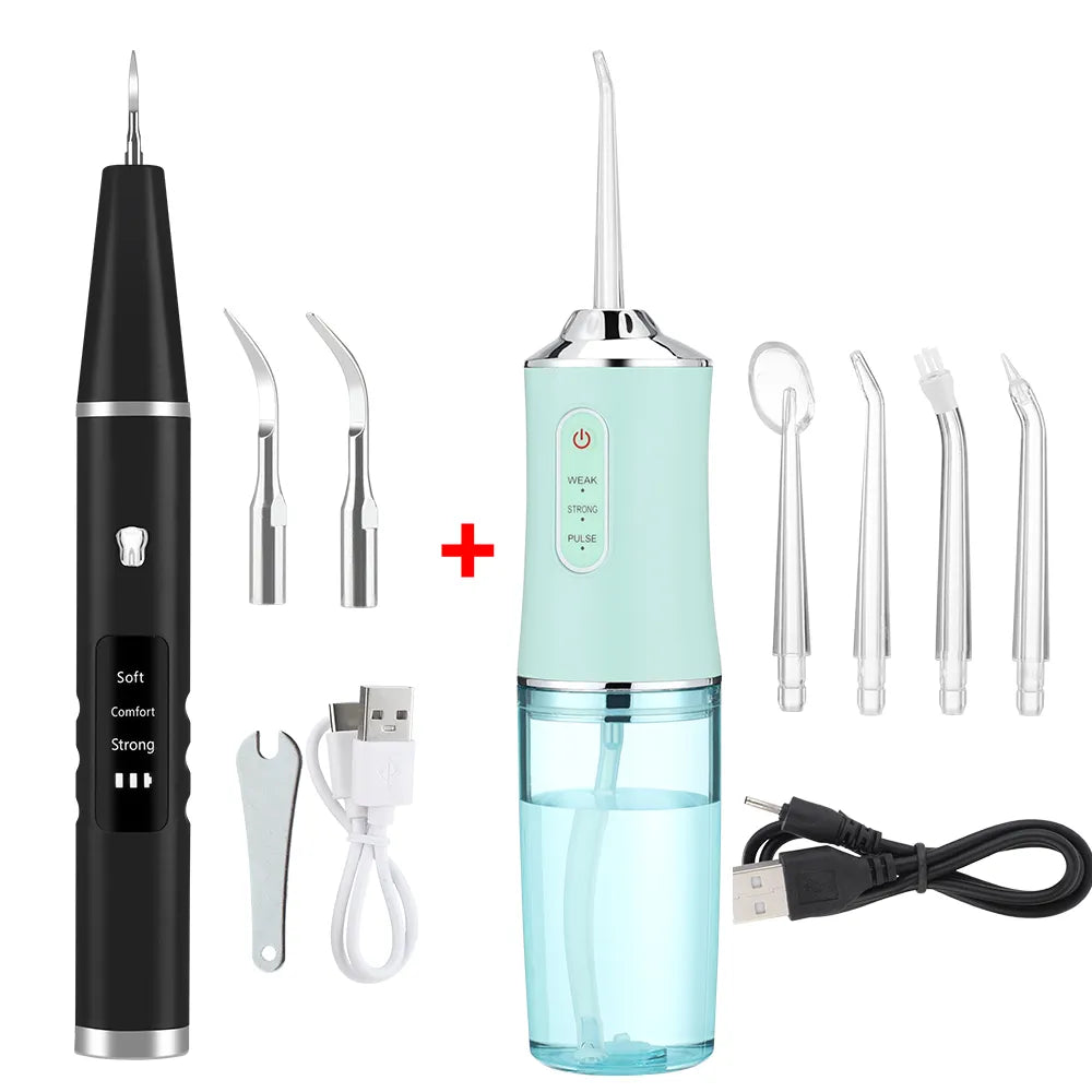 Ultrasonic Dental Scaler Electric Dental Irrigator Water Flosser Jet Sonic Tooth Cleaner Calculus Tartar Removal Teeth Whitening
