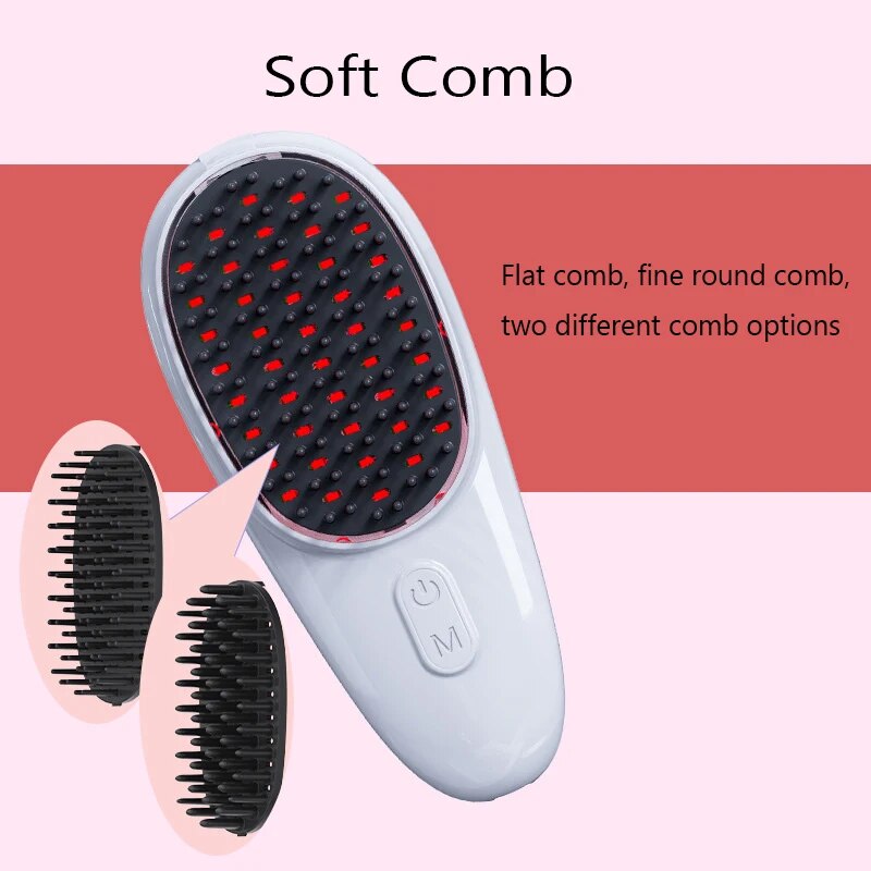 LED Light Massage Comb Negative Ion Anti hair Loss Comb Electric  Hair Care Head Massage Brush