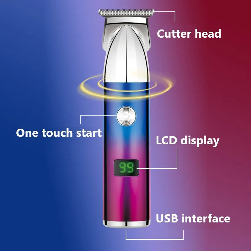 Professional Hair Clipper for Men LCD Digital Electric Trimmer Haircut Shaving Machine Cutting Barber Clippers Razor