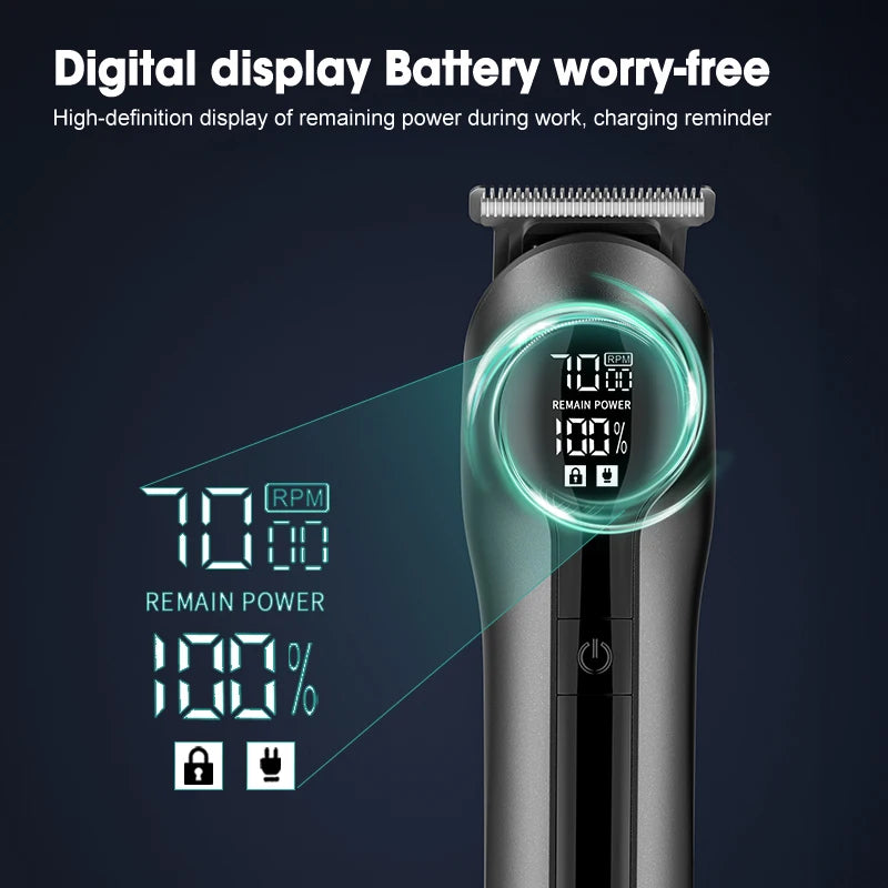 6 in 1 Multifunctional Grooming Kit Hair Clipper With Digital Display High Power Electric Shaver Nose Hair Trimmer