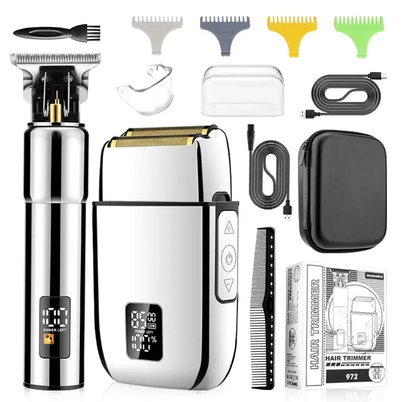Men's Electric Shaver Multifunctional Whole Body Washing Hair Clipper Sets Digital Display Hairdresser Trimmer