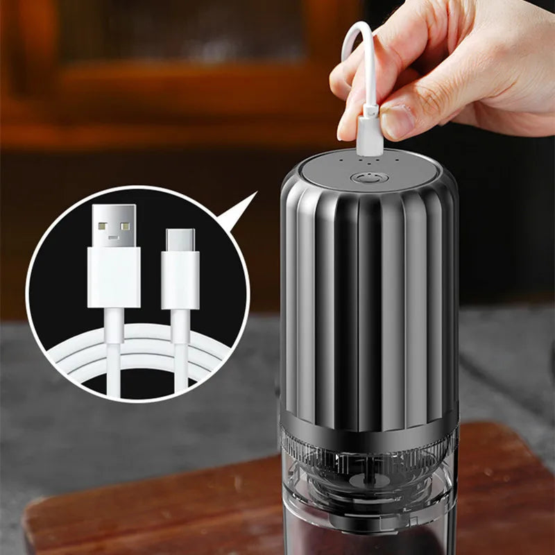 Electric Coffee Grinder Automatic USB Charging Professional Thickness Adjustable Ceramic Grinding Core Outdoor Travel Portable