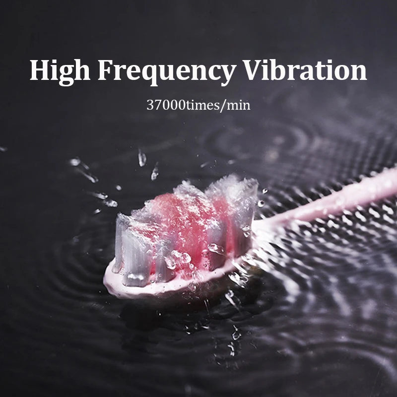 Student Party Ultrasonic Electric Toothbrush Adult USB Rechargeable 7 Level Waterproof Multi-Position Brush Head