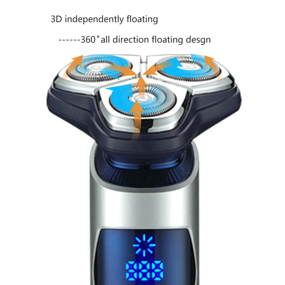 Electric Shaver For Men Washable Beard Rotary Electric Razor Rechargeable Facial Shaving Machine Wet Dry USB