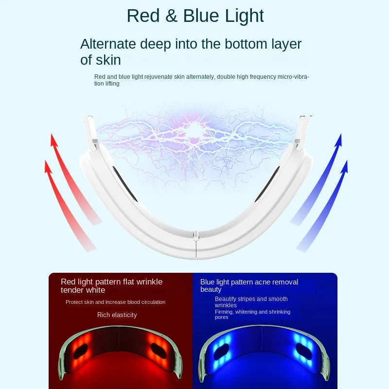 Double Chin Reducer Machine Electric Face Lift Device V-face Slimming Intelligent Lifting Firming Facial Massager Blue Light