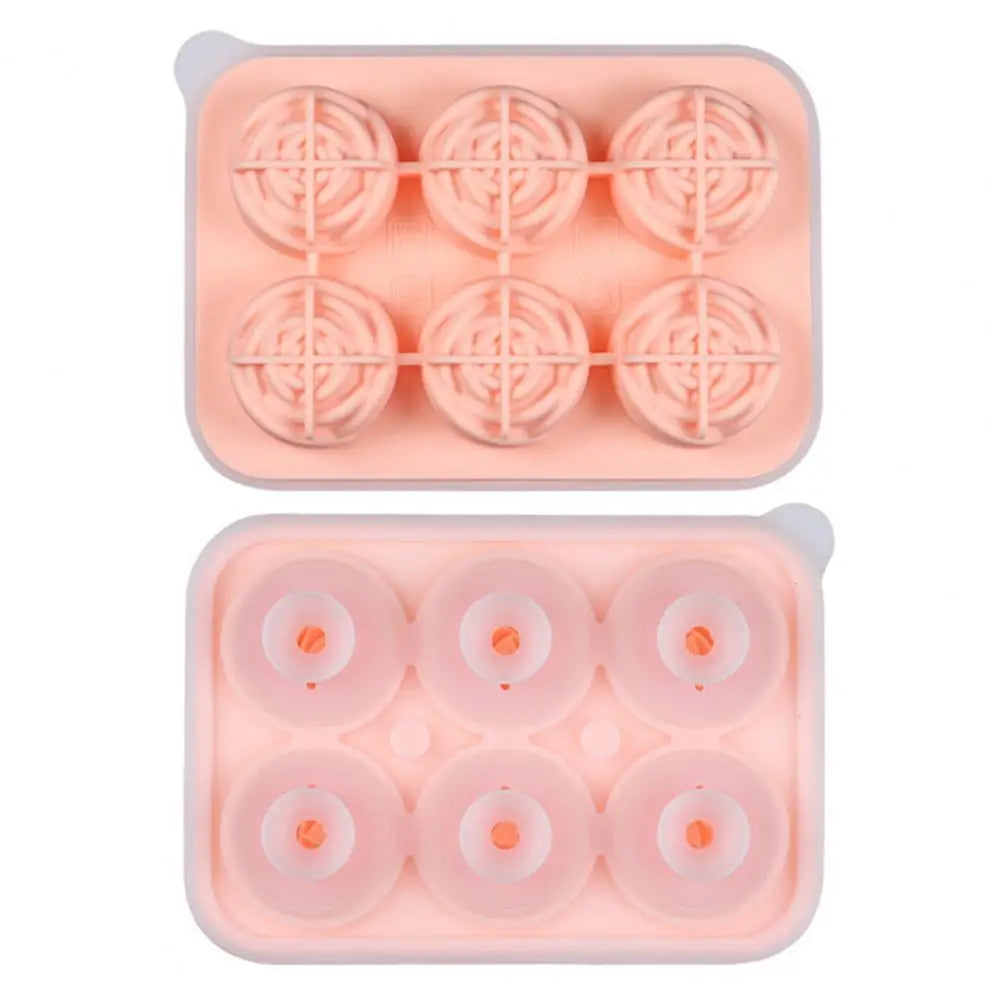 Food-grade Ice Mould Food-grade Silicond Rose Ice Tray 6 Compartment Ice Ball Mold for Drinks Chocolate Candy Whisky for Milk