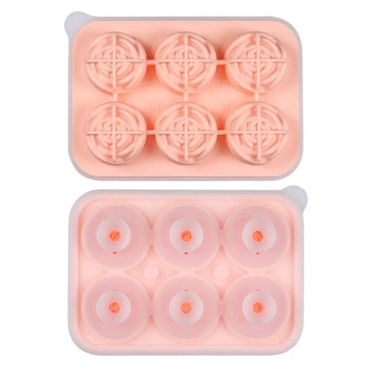 Food-grade Ice Mould Food-grade Silicond Rose Ice Tray 6 Compartment Ice Ball Mold for Drinks Chocolate Candy Whisky for Milk