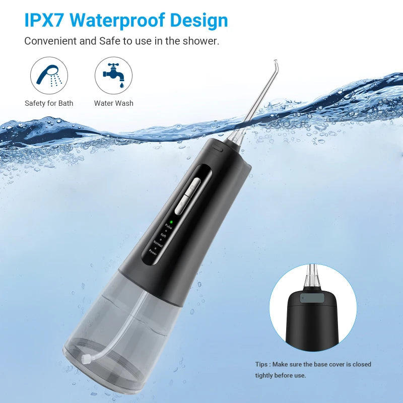 Teeth Water Pick Ultrasonic Cleanser 300ml Water Tank 4 Jet Tip Tooth Beauty Health Irrigator Dental Water Flosser for Teeth