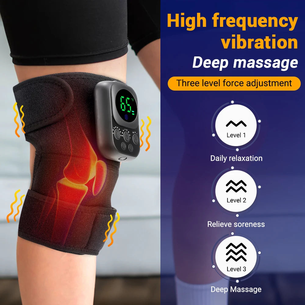 Electric Heating Vibration Knee Pad 360° Wrap Knee Joint Support Brace Thermal Shoulder Elbow Strap with Detachable Control
