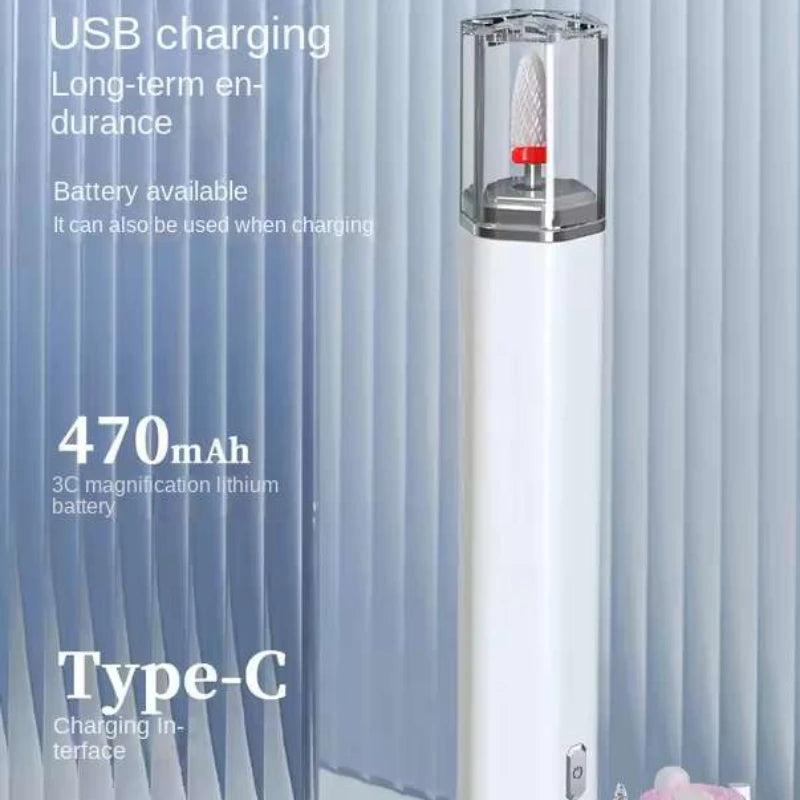 Electric Nail Polisher Finger Portable Mini Electric Nail Pen Gel Removal Tool Dead Skin Remover Nail Art Instrument