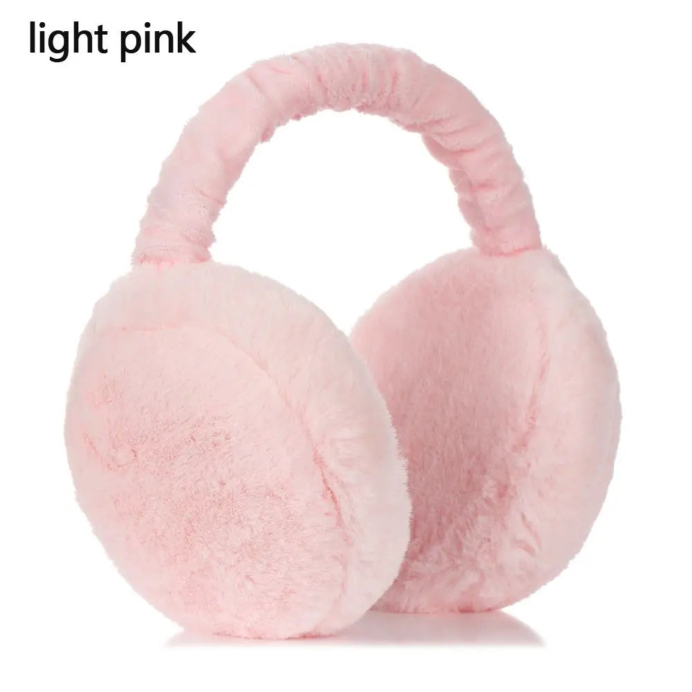 Fashion Autumn Winter Earmuffs Women Men Ear Warmer Plush Solid Color Adjustable Foldable Ear Muffs Earflap Earmuffs