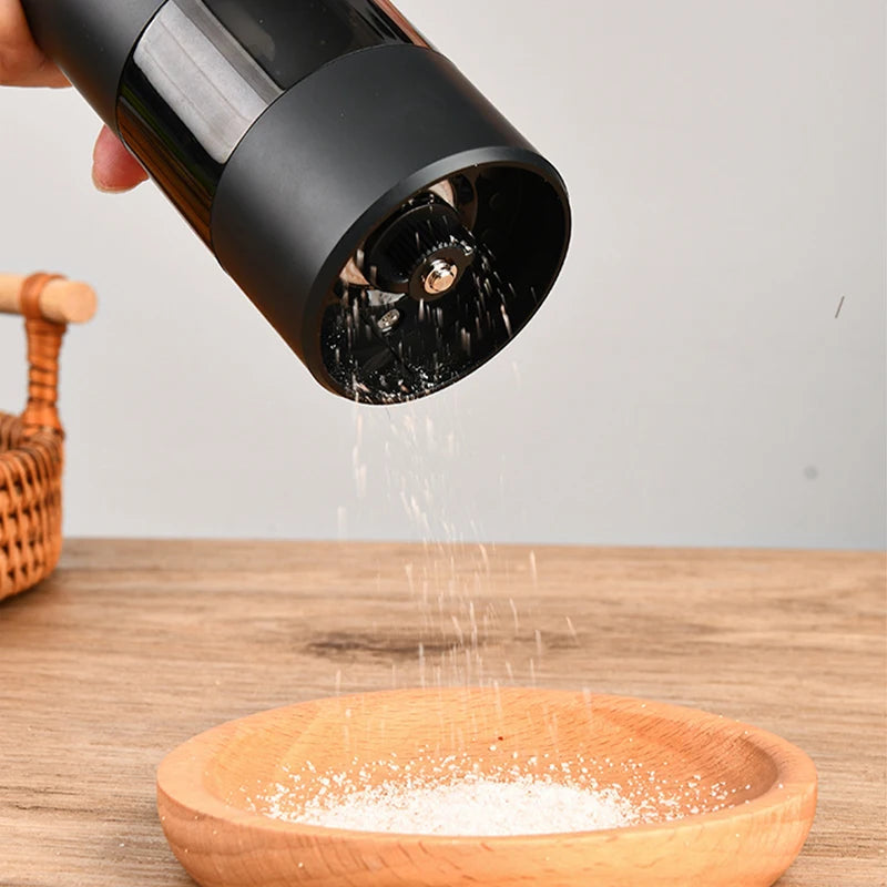 Electric Automatic Salt and Pepper Grinder USB Rechargeable Adjustable Coarseness Refillable Mill Kitchen Tools For BBQ Cooking