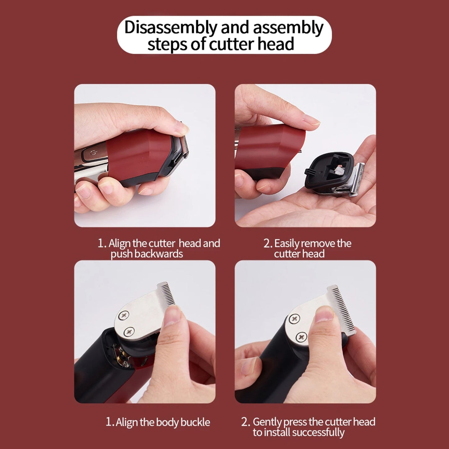 6 in 1 Hair Clipper Professional Hair Cutting Machine for Men Multi-function Waterproof Hair Trimmer LCD Display Clippers Kit