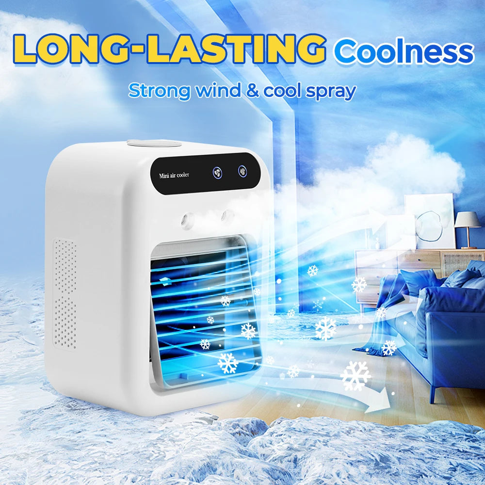 3 In 1 Fan AIr Conditioner Household Small Air Cooler LED Night Light Portable Humidifier Air Adjustment Fan Office Home Fan New