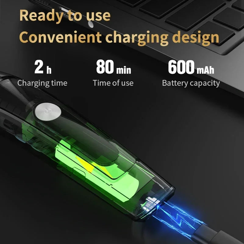 6 in 1 Multi-functional Waterproof Hair Clipper Ears Nose Hair Trimmer Electric Shaver Men's Grooming Tools