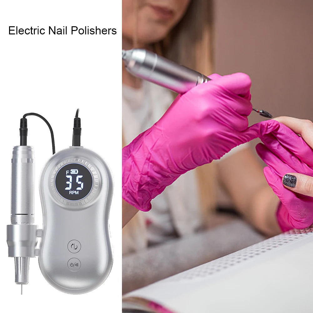 35000 RPM Electric Nail Polish Drill Mini 2 in 1 Electric Nail File With LCD Display USB Charge Professional Tool