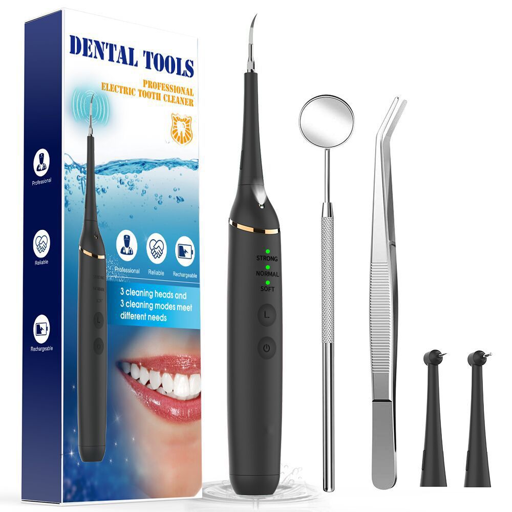 Electric Sonic Dental Scaler LED Light Tooth Calculus Remover+Mouth Mirror 3 Modes Waterproof Teeth Whitening Cleaner Oral Care