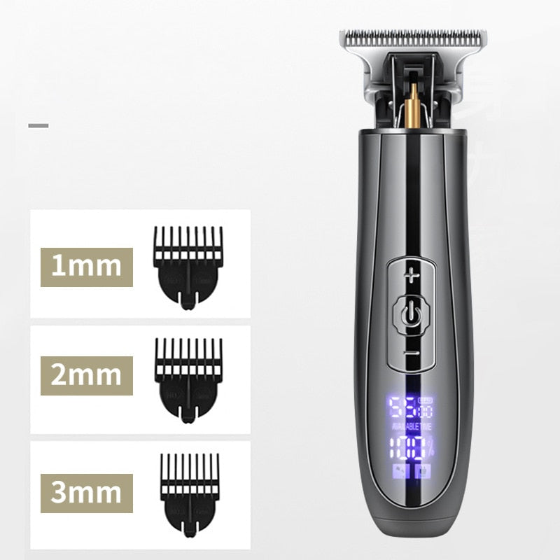 Portable Electric Hair Clipper For Men USB Rechargeable Trimmer LCD Display Barber Ceramic Blade Cutter Razor Shaver Machine
